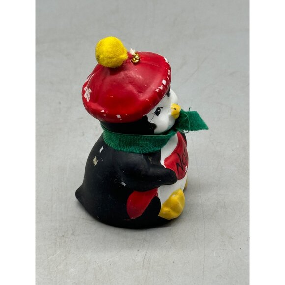 Vintage Giftco Noel Penguin Figurine Christmas ornament bell Decor 3.25" READ - Picture 2 of 6